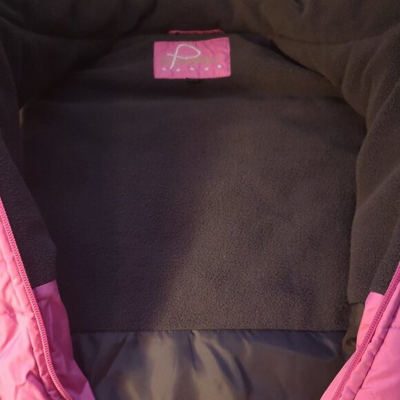 Point Zero Nicole Benisti Girls Size Small Pink w/ Dark Grey Puffy Vest - Picture 6 of 12